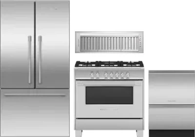 4 Piece Package Includes Refrigerator, Range, Hood And Dishwasher